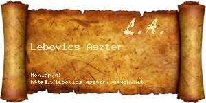 Lebovics Aszter névjegykártya